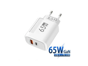 Зарядно за смартфон 65W USB C PD Type C Fast Charging Wall Adapter GaN Charger
